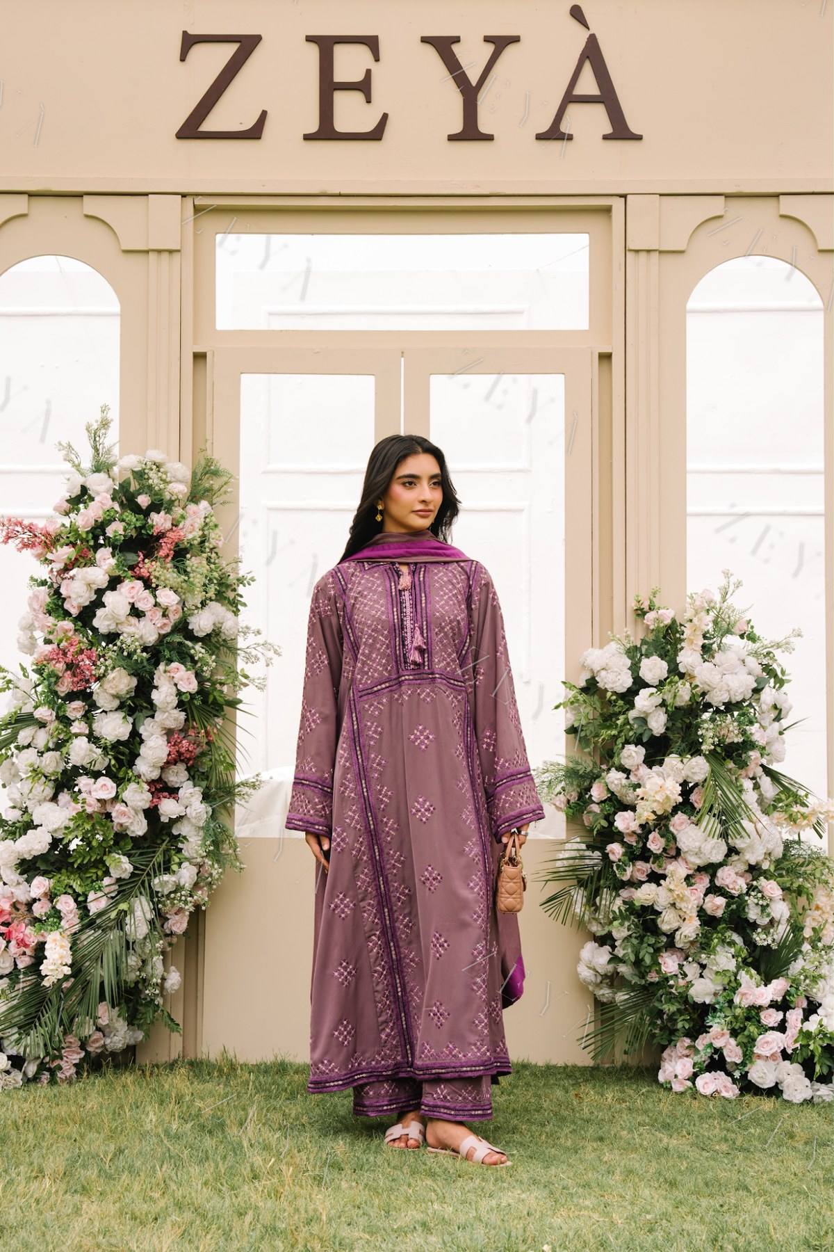 A fully hand-embroidered Zeyaa Balochi dress
